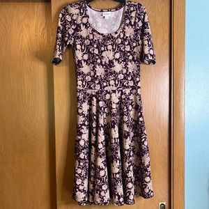 Lularoe flowy dress with floral pattern, size medium